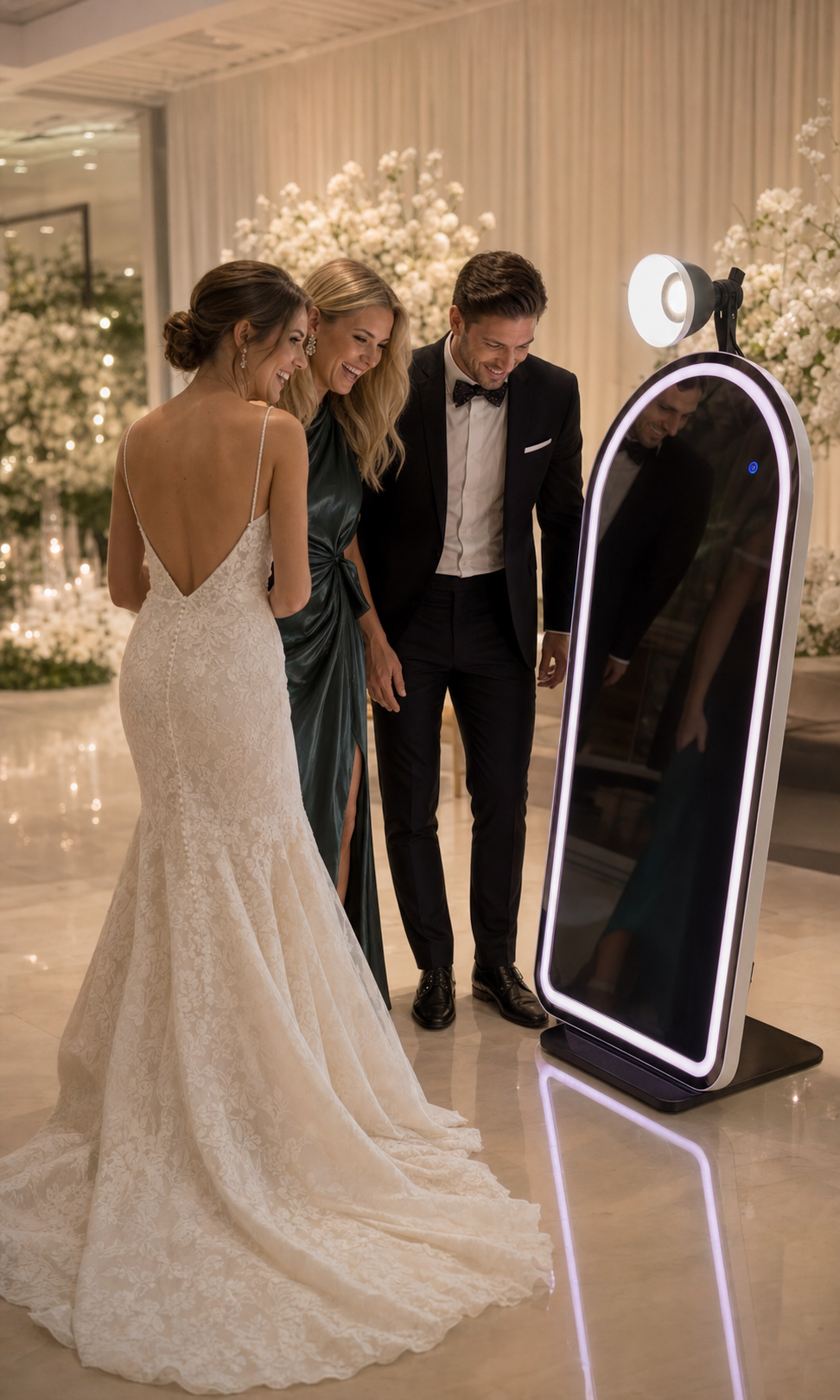Elegantno photo booth ogledalo za događaje koji se pamte.